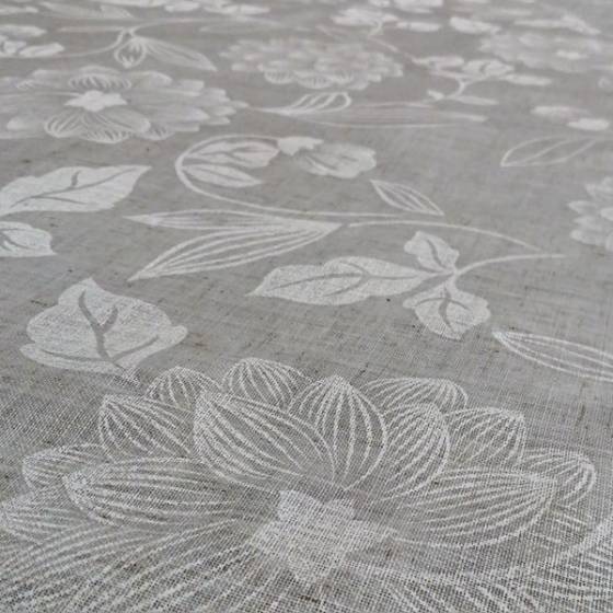 Tessuto tendaggio romantico chic con texture floreale - avorio
