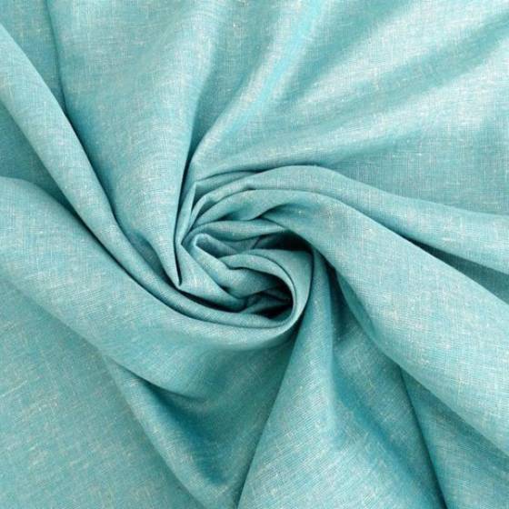 Tessuto per tendaggio effetto lino mèlange - turchese