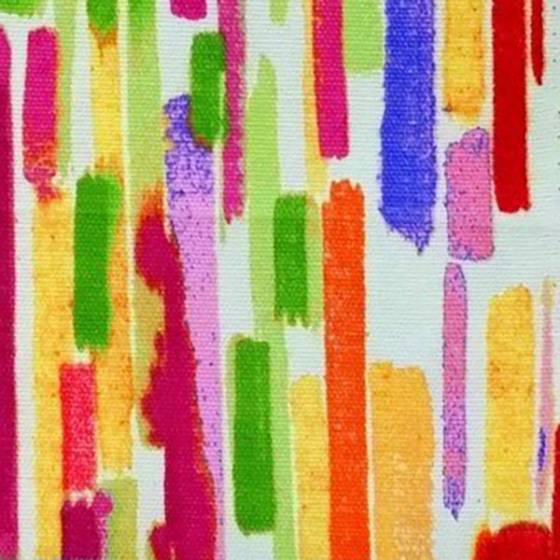 Tessuto per arredo stampato fantasia a pennellate multicolor