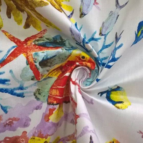 Tessuto per arredo in cotone in stile marinaro - multicolor