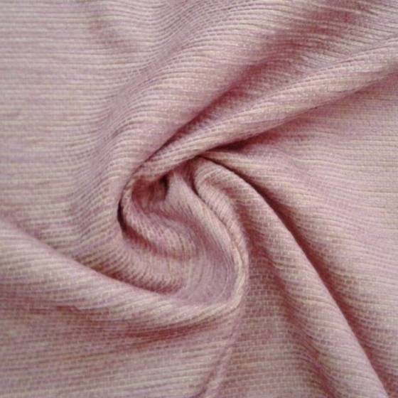 Tessuto per rivestimento in misto cotone cinigliato - rosa e beige