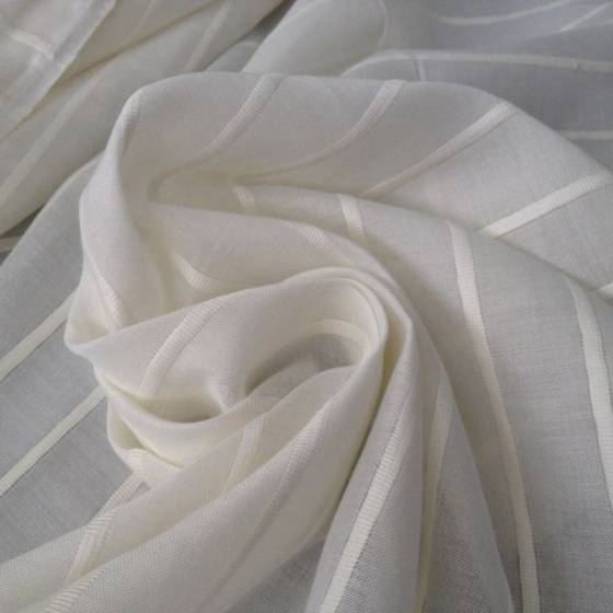 Tessuto per tendaggi bianco motivo a righe